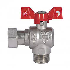 Кран кульовий із накидною гайкою SD Forte 3/4" ВЗ для води кутовий SF224W20