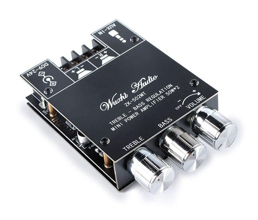 Підсилювач звуку ZK-502MT 2.0 2 x 50 Вт aux Bluetooth 5.0 (10021), фото 1