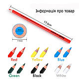 Набір кольорових олівців KALOUR 12 штук (6 кольорів) для роботи з тканинами, фото 2