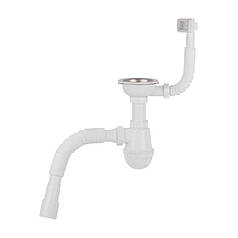 Сифон для кухонної мийки Lidz (WHI) 60 05 M001 01 EURO (вихід 50 мм)