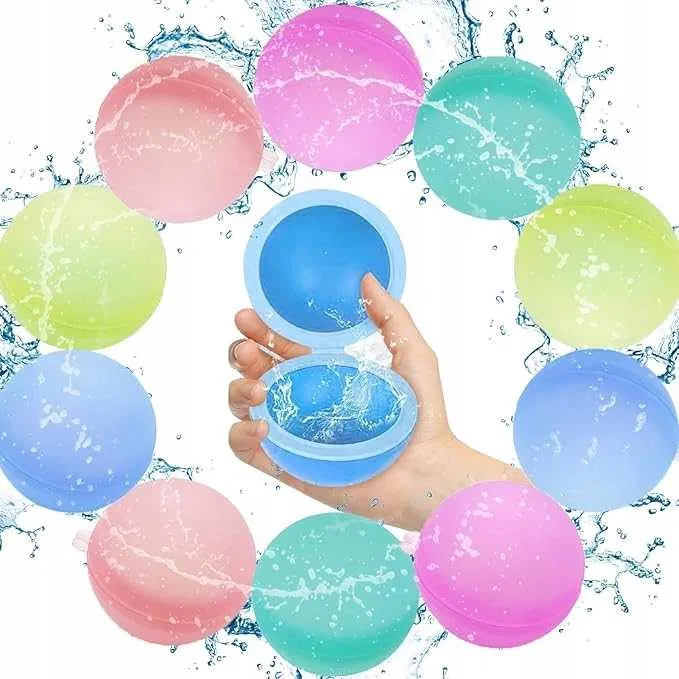 Багаторазові силіконові водні кулі, 12 шт. Швидкозаповнювані, без латексу, для літніх ігор та вечірок, фото 1