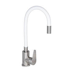 Змішувач для кухні Lidz Vida 015F3 з гнучким виливом (k35) LDVID015F3WHI43357 White/Nickel