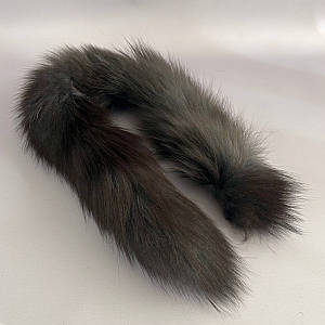 Опушка з натураного хутра лисиці фарбована 70 см - графіт