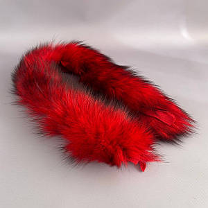 Опушка з натураного хутра лисиці фарбована 70 см - червоний
