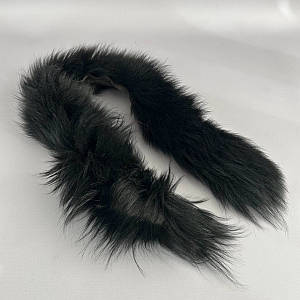 Опушка з натураного хутра лисиці фарбована 70 см - чорний
