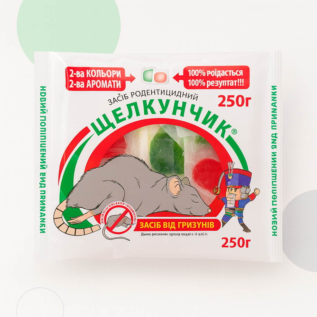 Родентицид Щелкунчик тісто у фільтр-пакетах 250 г, фото 1