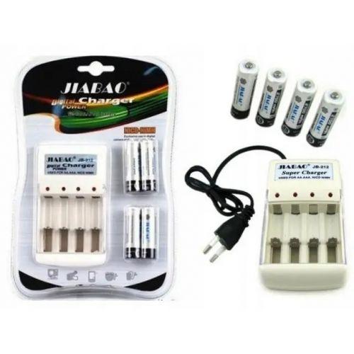 Зарядний пристрій акумуляторних батарей JIABAO JB-212 + акумулятори 4 шт., фото 1