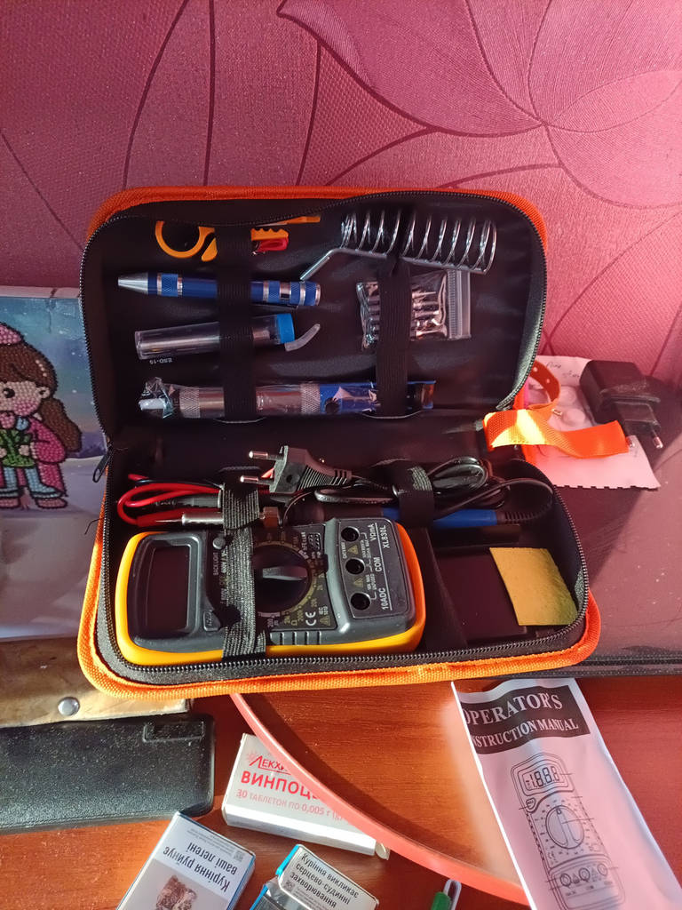 Набір інструментів для паяння 18 в 1 з терморегулятором 60W 18 в 1. Паяльник 60 Вт до 450 C° - фото покупців 1