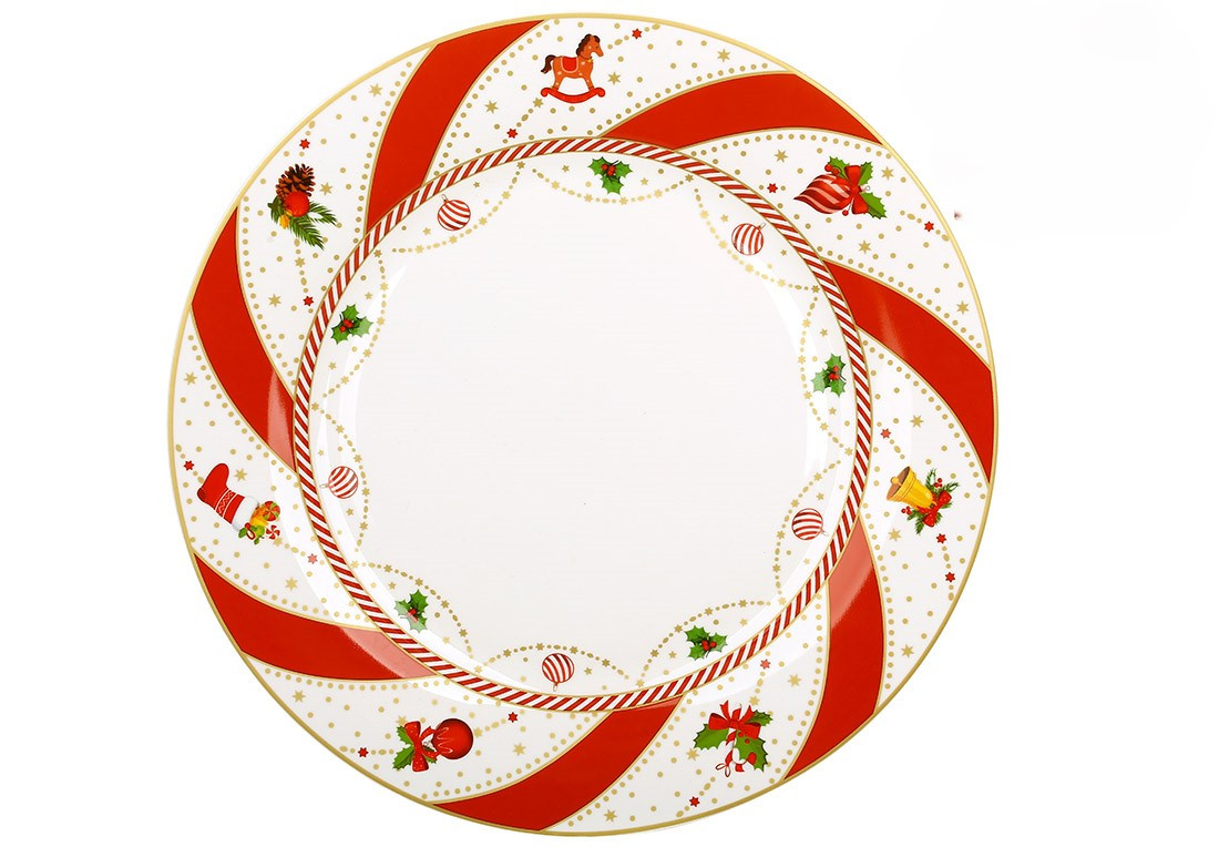 Тарілка новорічна BonaDi Candyland 24 см K138 кераміка