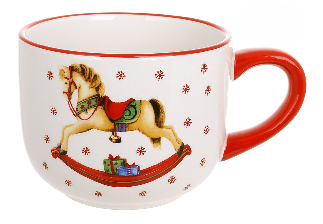 Кухоль новорічний BonaDi Конячка 500 мл DM813-X кераміка