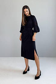 Сукня жіноча етно-стиль міді з мереживом 44-50 разміри чорна