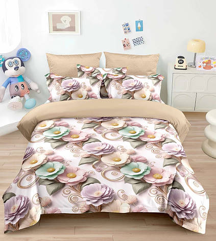 Постільна білизна з обємним малюнком L&M Home Textiles 5D - двухспальний розмір, фото 1