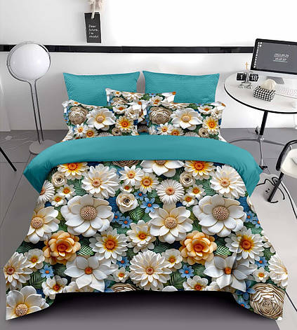 Постільна білизна з обємним малюнком L&M Home Textiles 5D - двухспальний розмір, фото 1