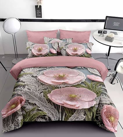 Постільна білизна з обємним малюнком L&M Home Textiles 5D - двухспальний розмір, фото 1