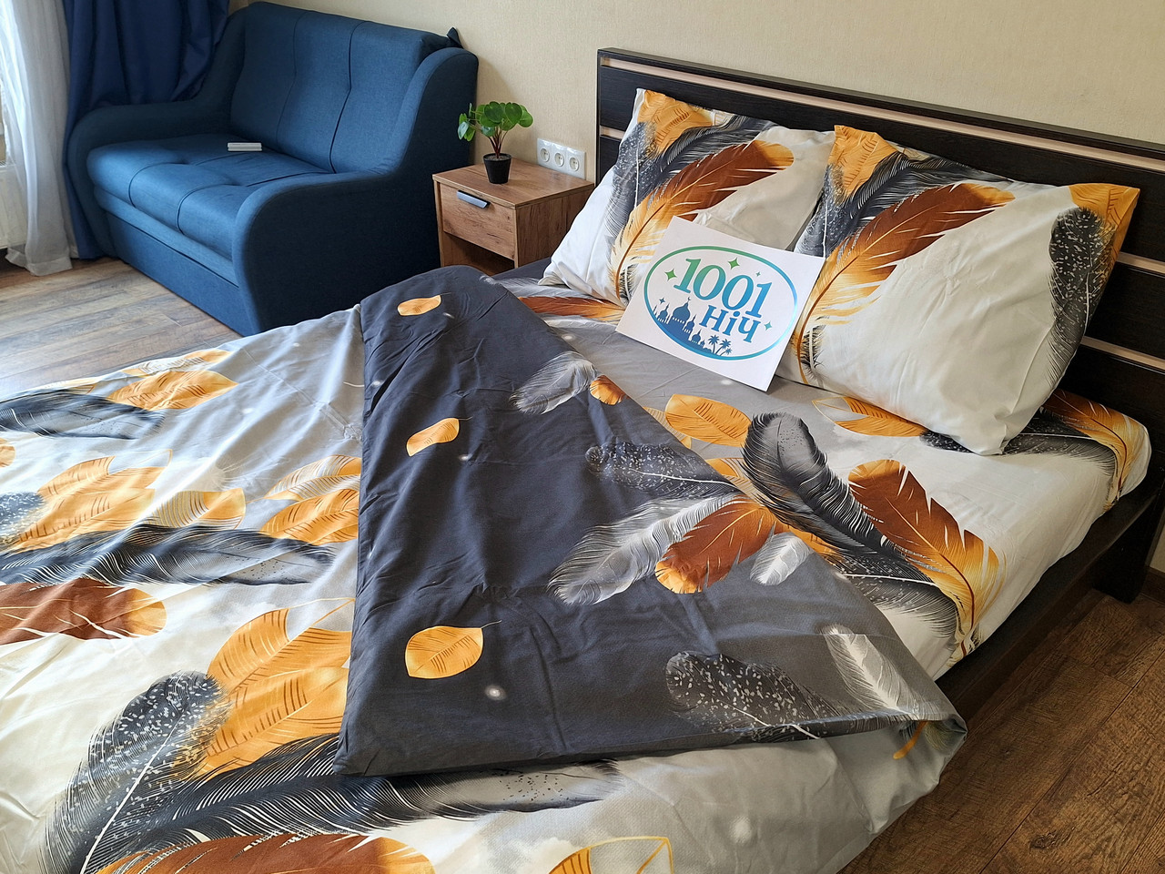 Набір постільної білизни Велюр № в560 Подвійний 200х220, на кнопках, фото 1