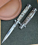 Ніж Італійський автоматичний стилет Frank Beltrame Classic 2.0 23 см ріг оленя bayonet, фото 3