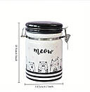 Банка керамічна з кришкою "Meow" керамічна з малюнком котів герметична, стильний контейнер для кухні, фото 4
