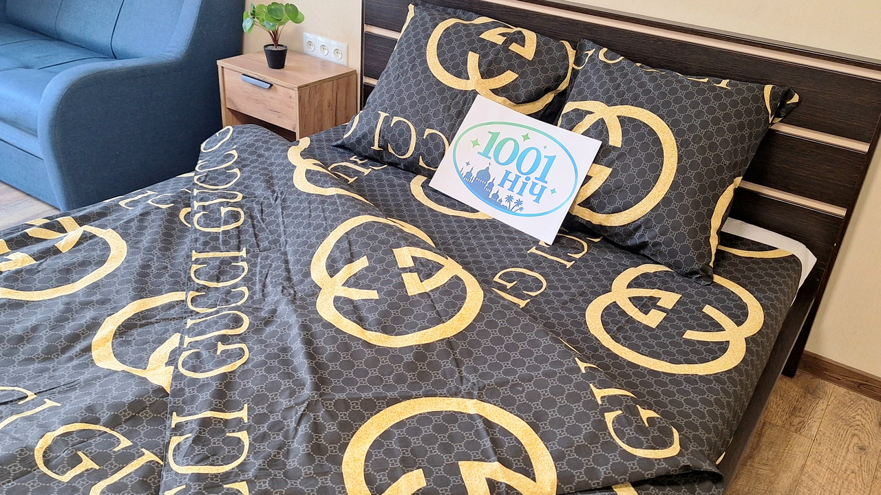 Комплект постільної білизни Бязь Голд Люкс №бл543 Полуторний 150х220 на кнопках