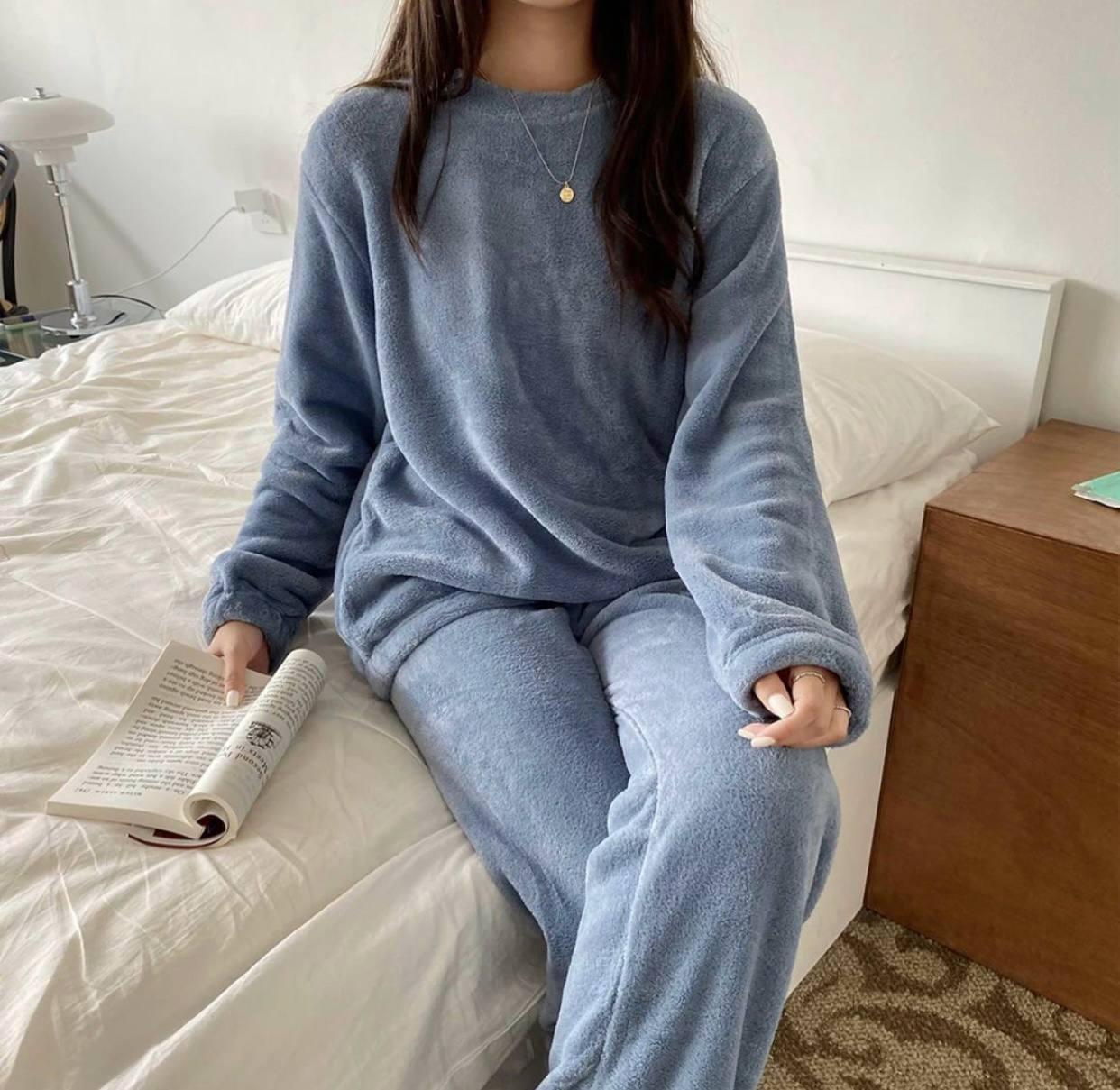 Піжама жіноча тепла з двосторонньої махри (Норма та напівбатал), фото 1