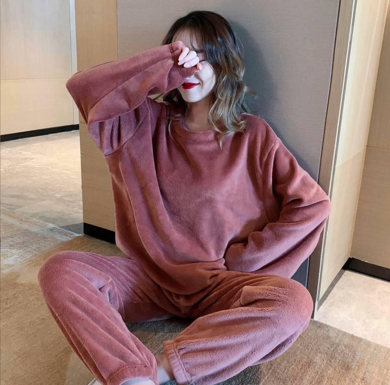 Піжама жіноча тепла з двосторонньої махри (Норма та напівбатал), фото 1