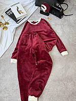 Жіноча гарна піжама з махри з білими вставками (Норма та напівбатал), фото 7