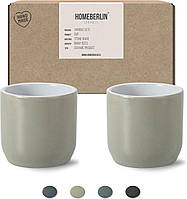 Набір чашок для кави Homeberlin Ceramics 250 мл 4 шт керамічні товстостінні ручна робота світла глазур
