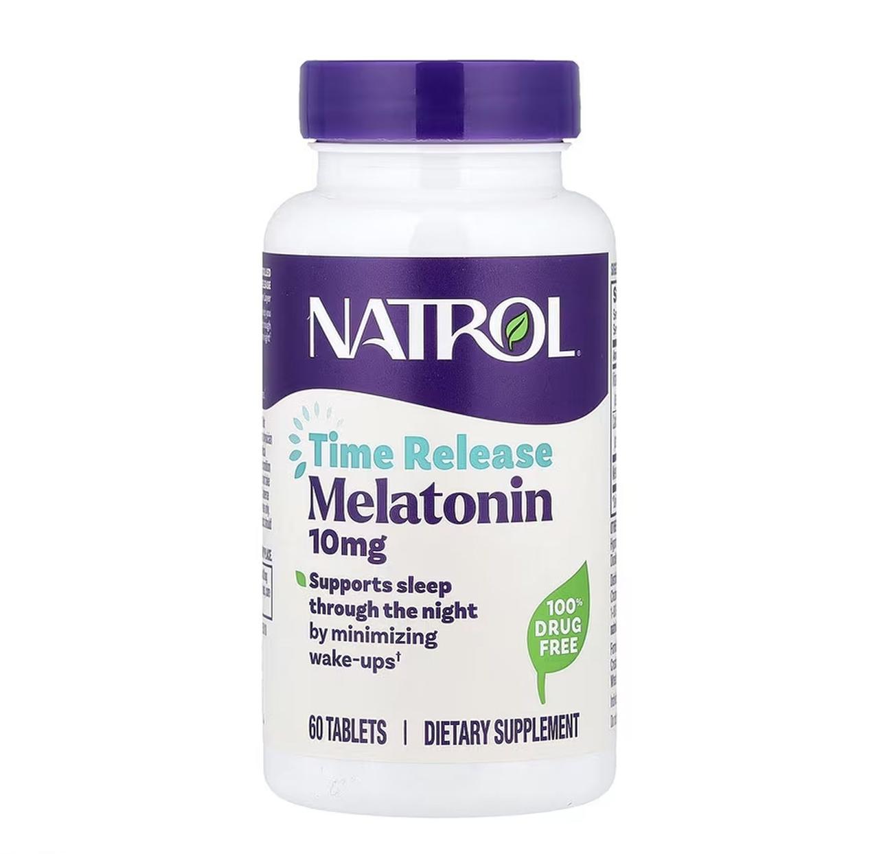 Повільне вивільнення мелатонін Natrol Melatonin, 10 мг, 60 таблеток, фото 1