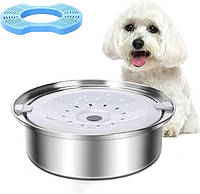 Миска для собак Mukkela 2.5л із захистом від проливання вугільний фільтр нержавіюча сталь срібляста