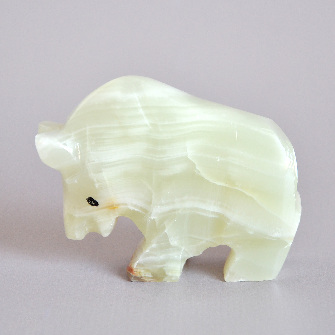 Статуетка бик з натурального каменю онікс, 6х5см (колір, як на фото), фото 1