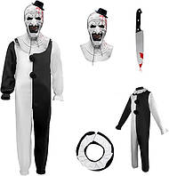 Карнавальний костюм клоуна Fehodun Erwachs.Jay розмір М страшний клоун на Хелловін з маскою та аксесуарами чорний