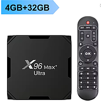 Смарт-ТВ-приставка X96 MAX 4/32 GB 4K. Приставка для TV. ТБ-приставка X96 Max Smart TV Box