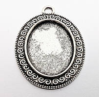Підвіски під вставку Finding Кулони з основою для кабошона 18 мм x 25 мм Античне срібло 39 мм х 27.5 мм