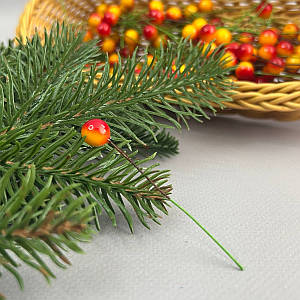 Калина лакова Ø10 мм, для декору - жовто-червона