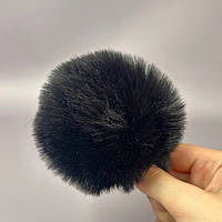 Помпони з еко-хутра фарбовані 9 см - чорний