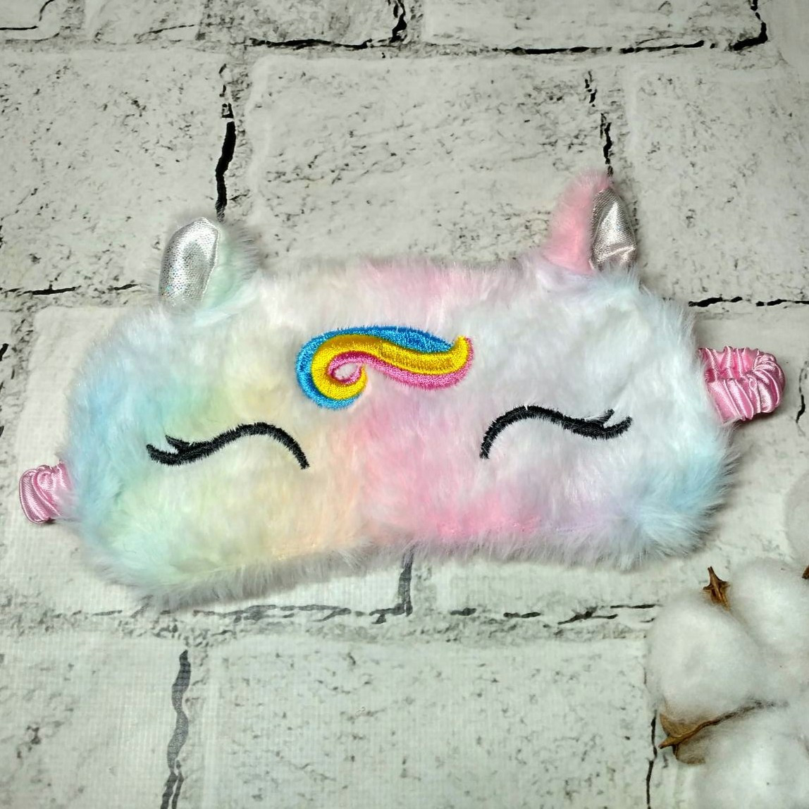 Маска для сну плюшева Єдиноріг 19х9 см 20240-6