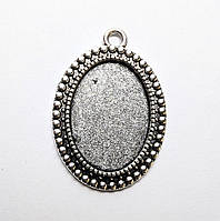 Підвіски під вставку Finding Кулони з основою для кабошона 18 мм x 25 мм Античне срібло 37 мм х 26 мм