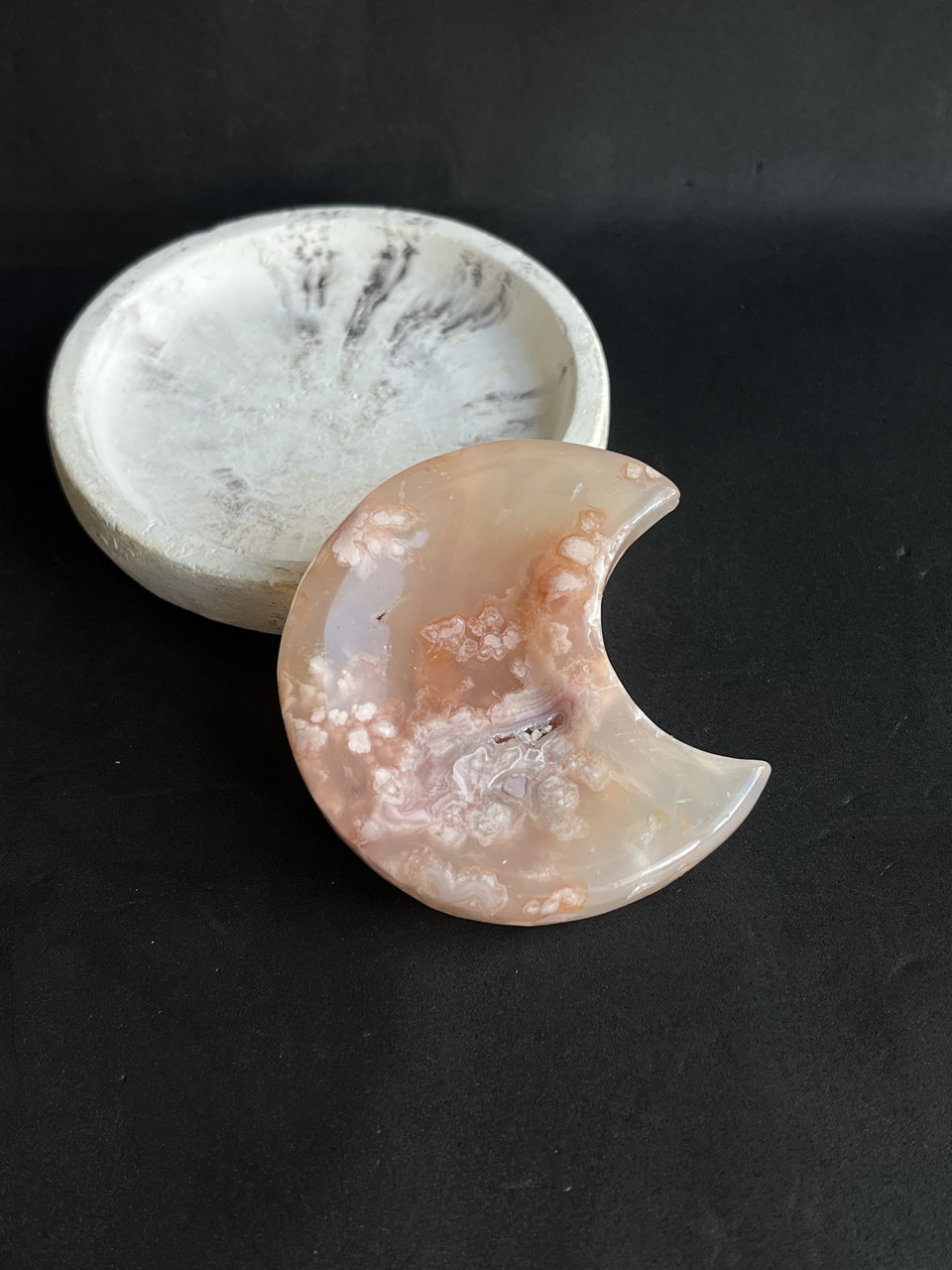 Агат квітковий натуральний «місяць» з квіткового агату камінь агат., фото 1