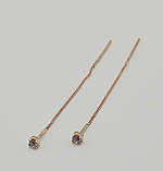 Сережки - протяжки в червоному золоті, фото 2