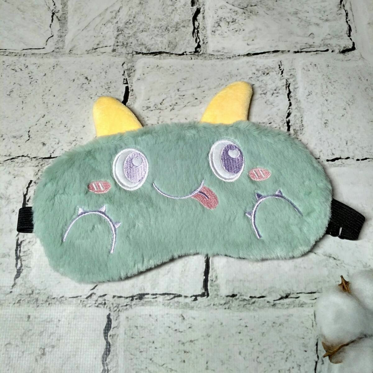 Маска для сну плюшева Монстрик 20х9 см Зеленна 20241-1