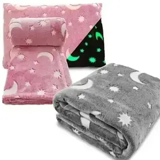 Покрывало Плед Детское светящееся СЕРЫЙ РОЗОВЫЙ  150*180
