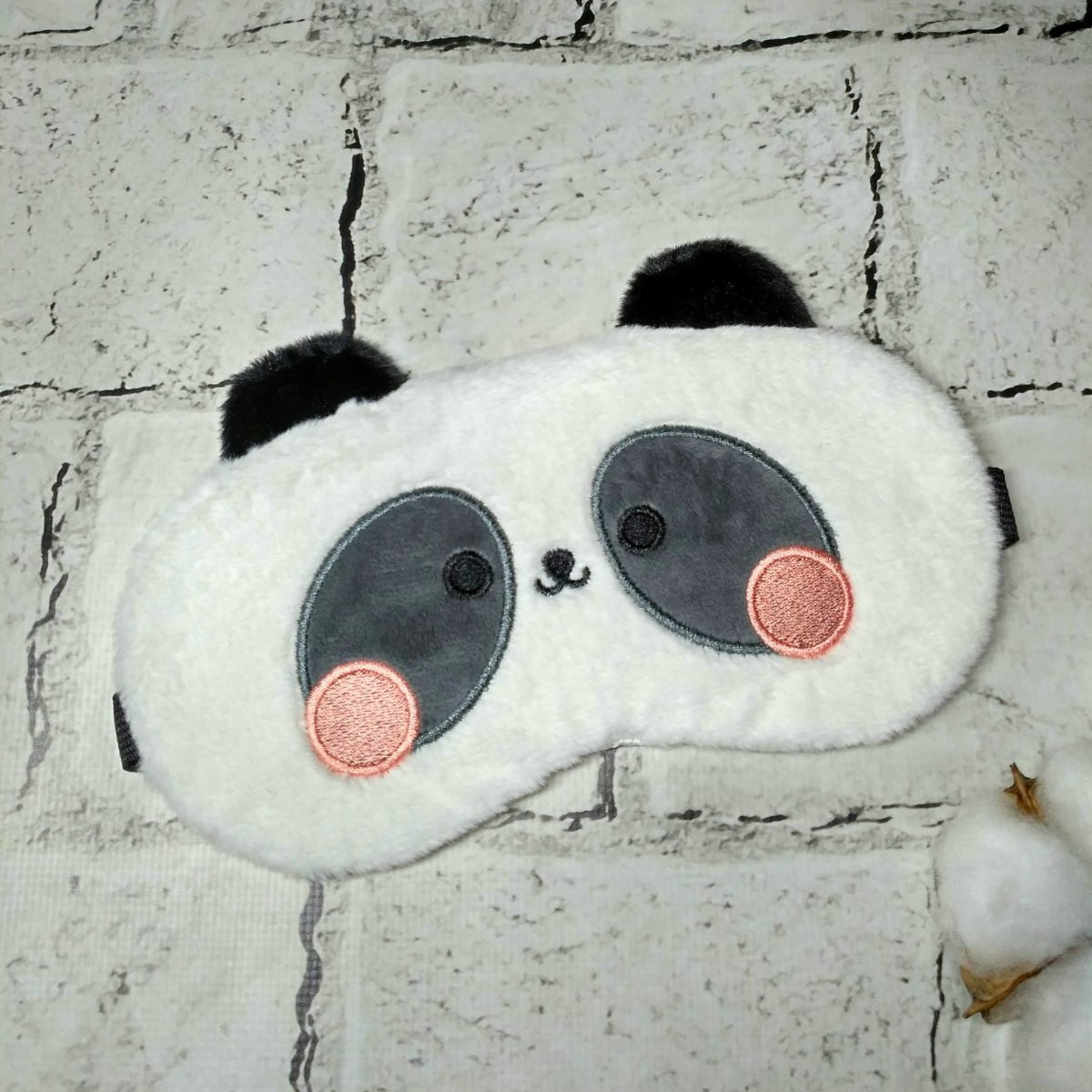 Маска для сну плюшева Панда 20х9 см Біла 20242-1