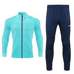 Спортивний костюм Europaw Limber Up 2101 Long zipper бірюзово-темно-синій (L)