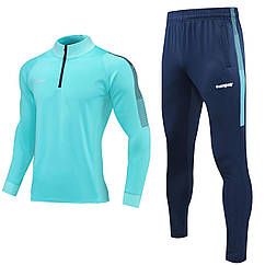 Спортивний костюм Europaw Limber Up 2101 Short zipper бірюзово-темно-синій (L)