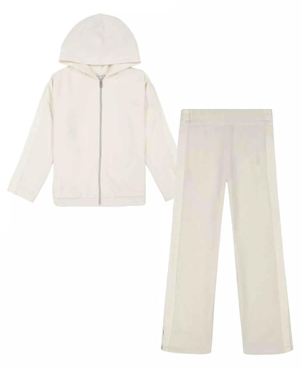 Дитячий костюм на флісі Calvin Klein жіноча толстовка і штани 1159841994 (Молочний M), фото 1