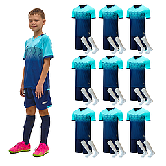 Футбольний набір на команду Europaw 029 дитячий темно-синій (10 комплектів)
