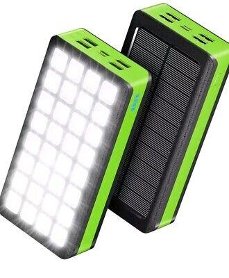 Solar Power Bank 30000mAh Портативний зарядний пристрій Акумулятор з 32 світлодіодами Ліхтарик, фото 1