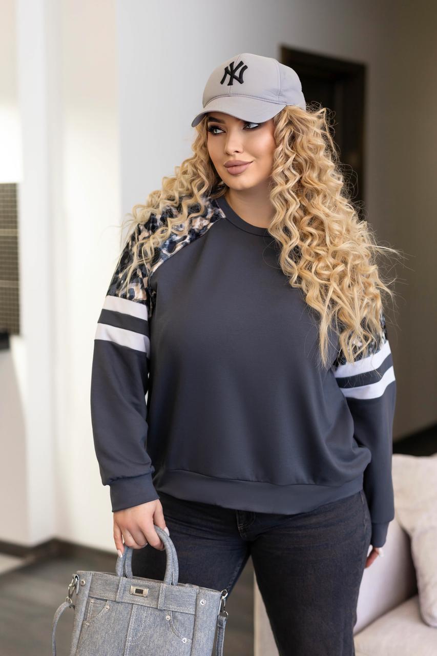 Жіночий світшот зі вставками "Artes" оптом | Батал, фото 1