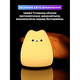Силіконовий нічник-іграшка Little Cat 7 кольорів світіння на батарейках (3хААА) + USB лампа в дитячу, у спальню, фото 7