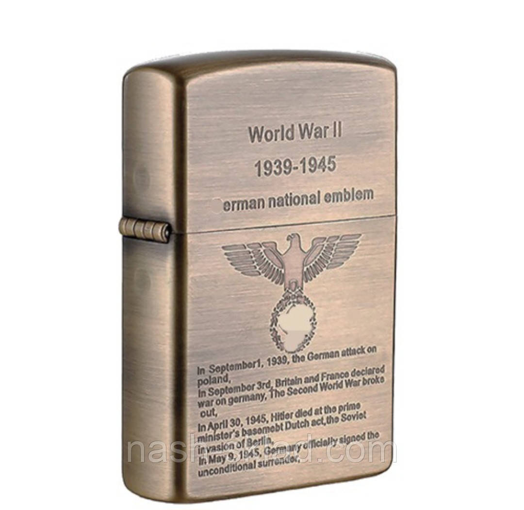 Бензинова запальничка Люфтваффе на подарунок + комплектуючі в комплекті