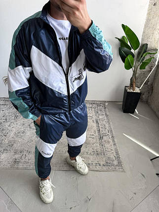 Чоловічий синій спортивний костюм з плащівки, фото 2